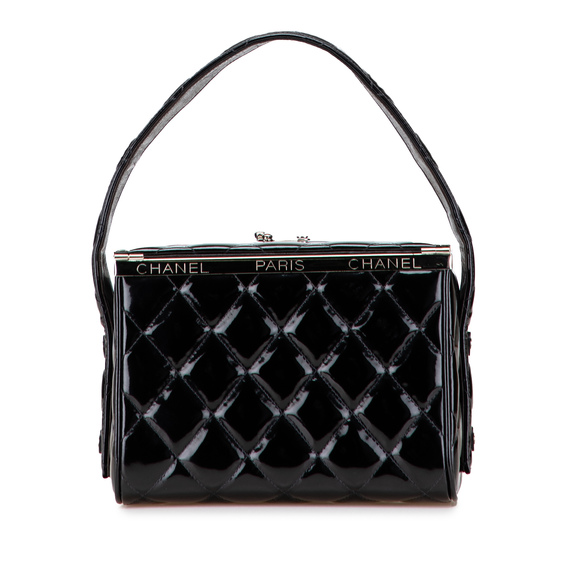 Pre-Loved Chanel Quilted Patent Leather Box Handbag - Picture 1 of 11